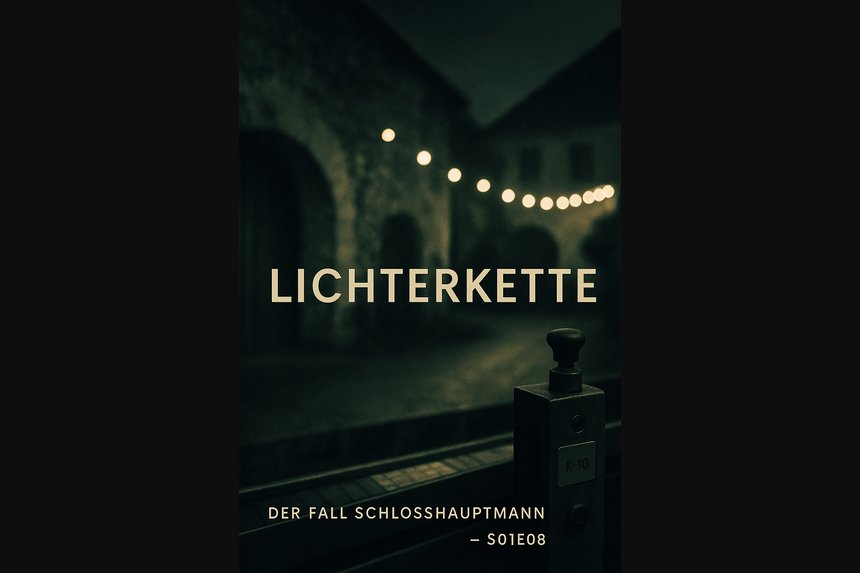 Cover Folge 8 „Lichterkette“ – flackernde Lichter, Etikettierband, Sensor am Flaschenlauf